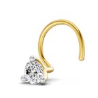 0.15 Carat Lab Grown Diamond Aurora Solitaire Nosepin | 14K Yellow Gold (Wire)