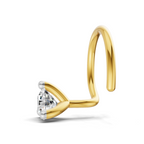 0.15 Carat Lab Grown Diamond Aurora Solitaire Nosepin | 14K Yellow Gold (Wire)