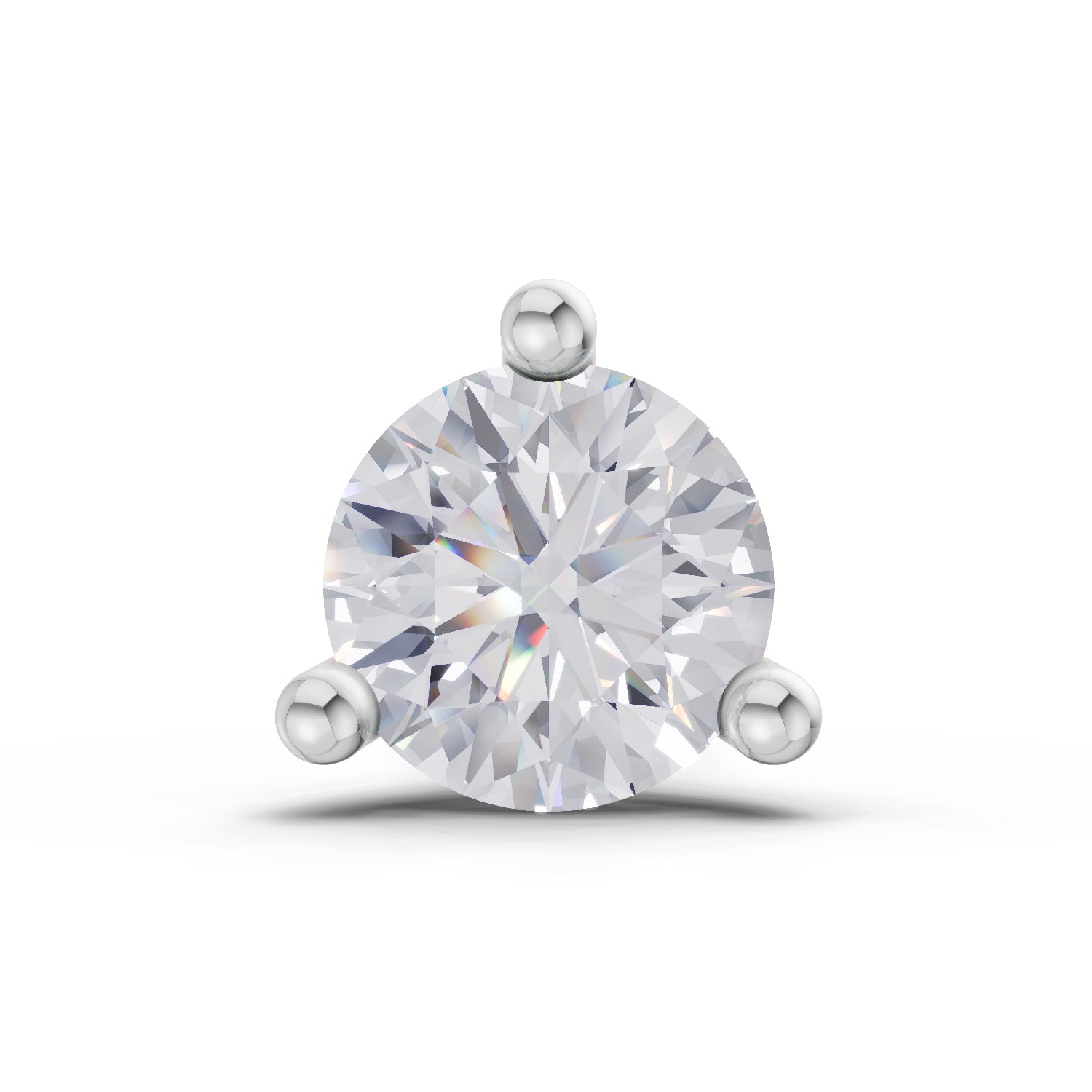 0.21 Carat Round Shape 3 Prong Solitaire Diamond Nose Pin | 14K Yellow Gold-Screw