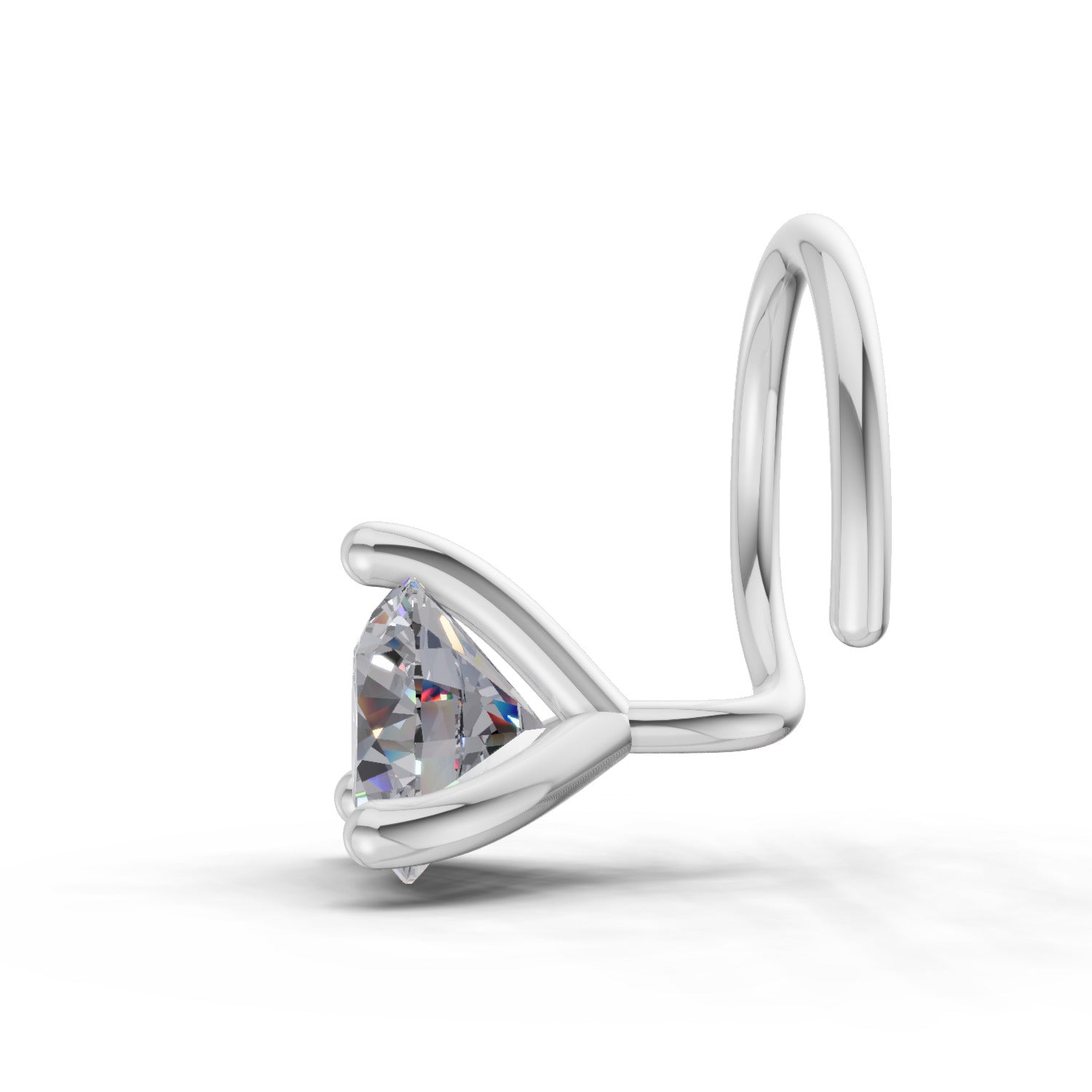 0.21 Ct Round Shape 3 Prong Solitaire Diamond Nose Pin | 14K Yellow Gold