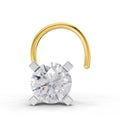 0.10 Ct Round Shape Solitaire Diamond Nose Pin | 14K Yellow Gold
