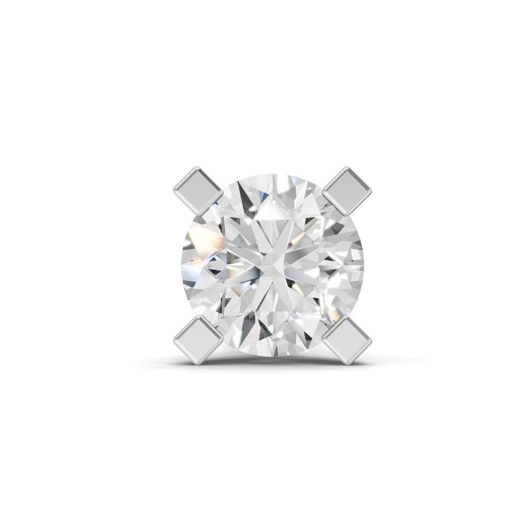 0.15 Carat Lab Grown Diamond classic crown Nosepin | 14K White Gold (Screw)