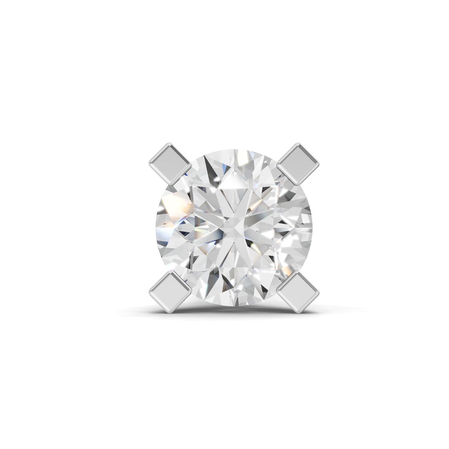 0.15 Carat Lab Grown Diamond classic crown Nosepin | 14K White Gold (Screw)