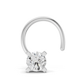0.15 Carat Lab Grown Diamond classic crown Nosepin | 14K White Gold (Wire)