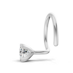 0.15 Carat Lab Grown Diamond classic crown Nosepin | 14K White Gold (Wire)