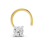 0.15 Carat Lab Grown Diamond classic crown Nosepin | 14K Yellow Gold (Wire)