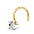 0.15 Carat Lab Grown Diamond classic crown Nosepin | 14K Yellow Gold (Wire)