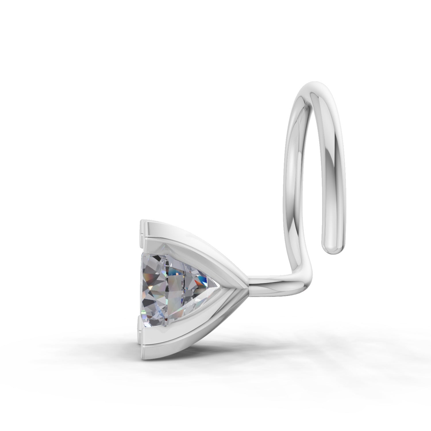0.21 Ct Round Shape 4 Prong Solitaire Diamond Nose Pin | 14K Yellow Gold