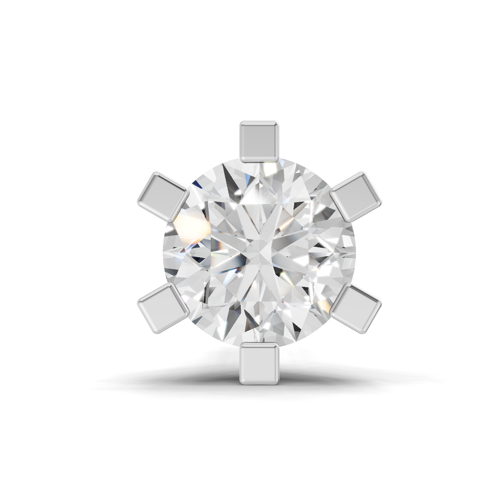 0.21 Carat Lab Grown Diamond classic 6-Prong Solitaire Nosepin | 14K Yellow Gold (Screw)