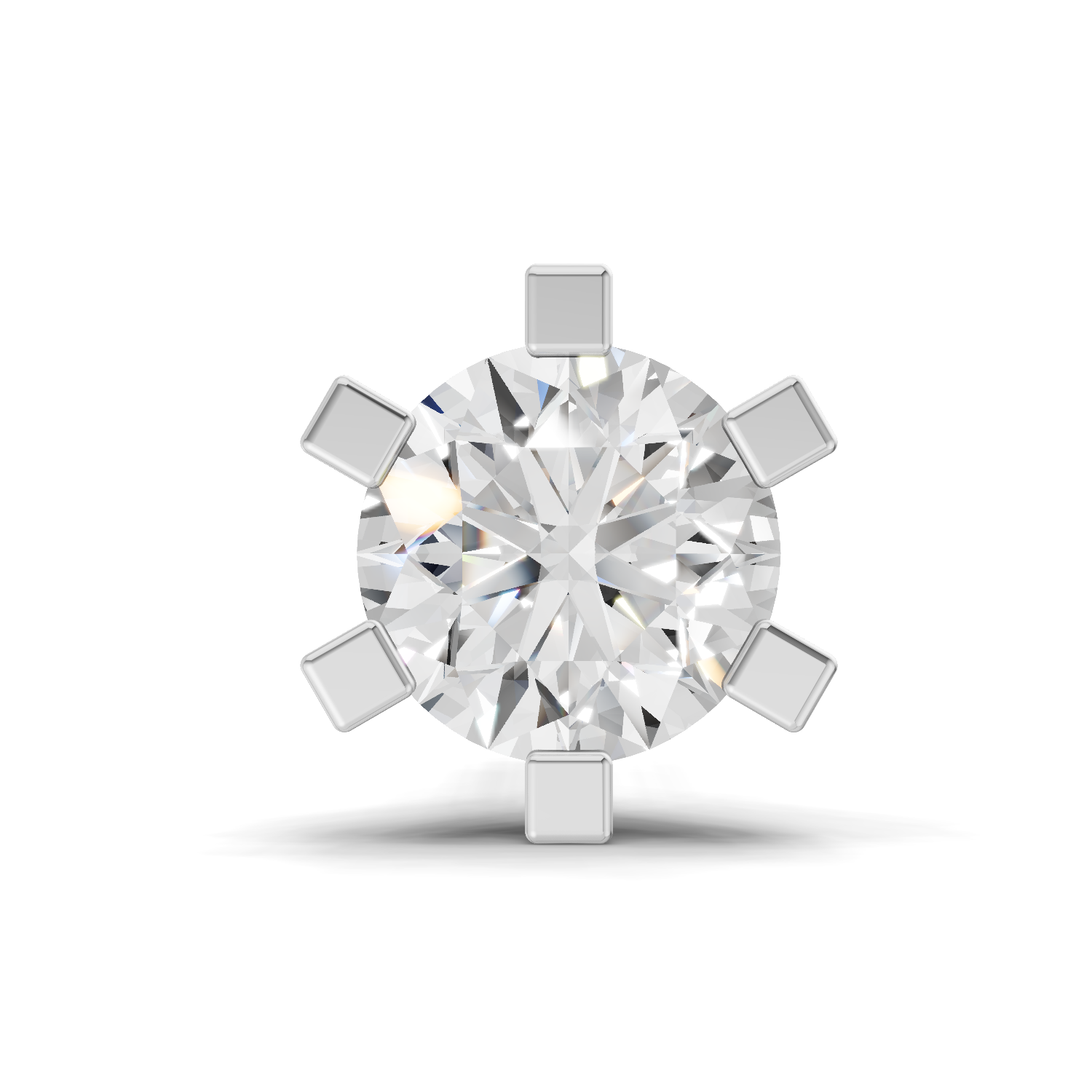 0.21 Carat Lab Grown Diamond classic 6-Prong Solitaire Nosepin | 14K Yellow Gold (Screw)