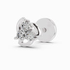 0.06 Ct Floral Stud Round Shape Nose pin | 14K Yellow Gold
