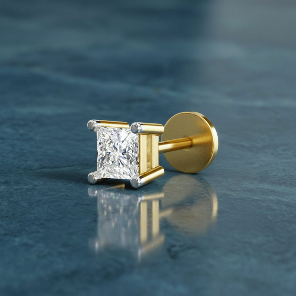 Solitaire Nosepin 0.09 Ct | 14Kt Yellow Gold