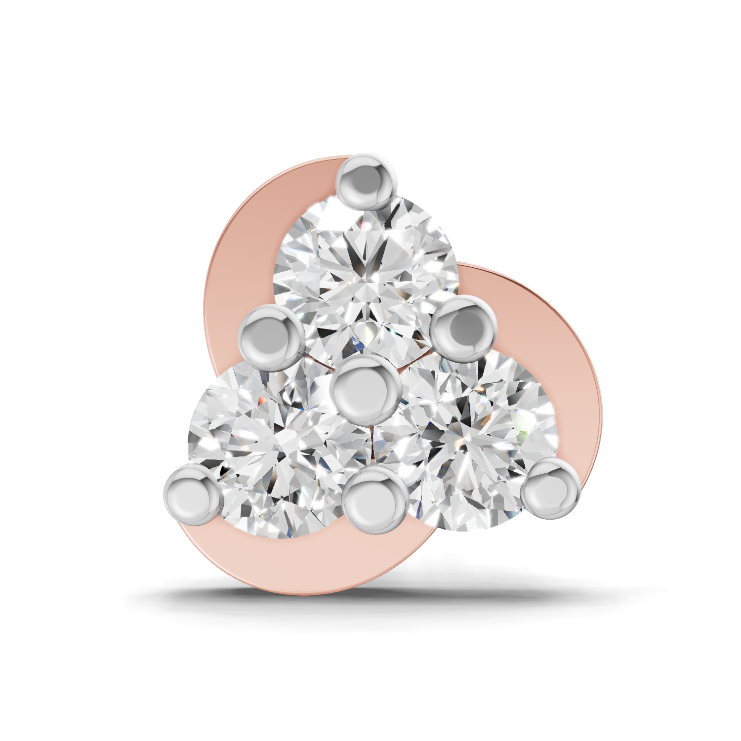 0.23 Carat Round Shape floral cluster Diamond Nose Pin | 14K Yellow Gold-Screw