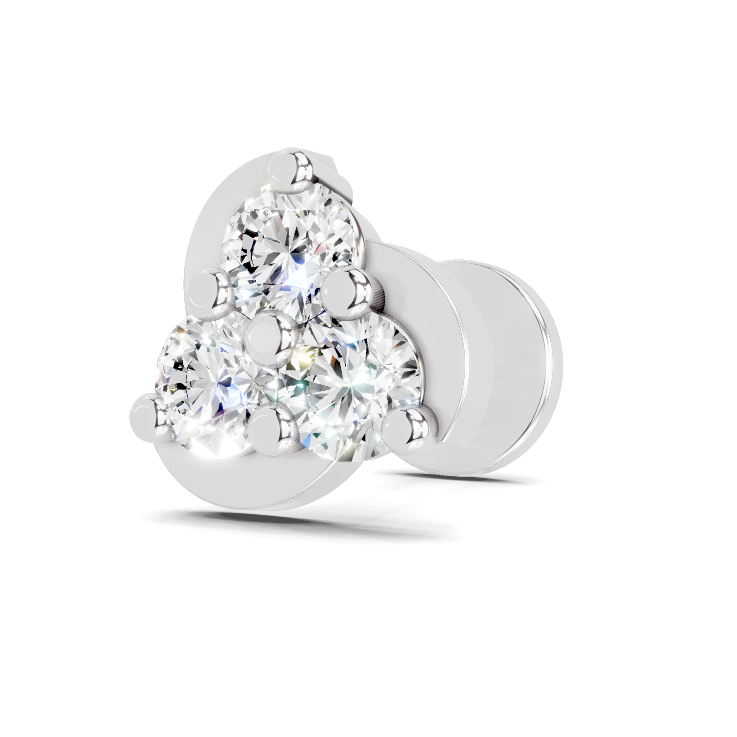 0.23 Carat Round Shape floral cluster Diamond Nose Pin | 14K Yellow Gold-Screw