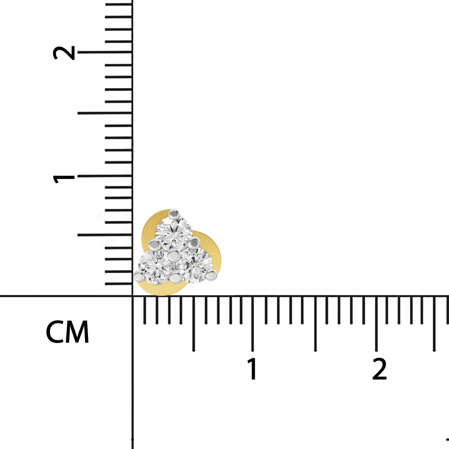 0.23 Carat Round Shape floral cluster Diamond Nose Pin | 14K Yellow Gold-Screw