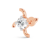 0.5 Carat Round Shape Diamond Nose Pin | 14K Rose Gold-Screw