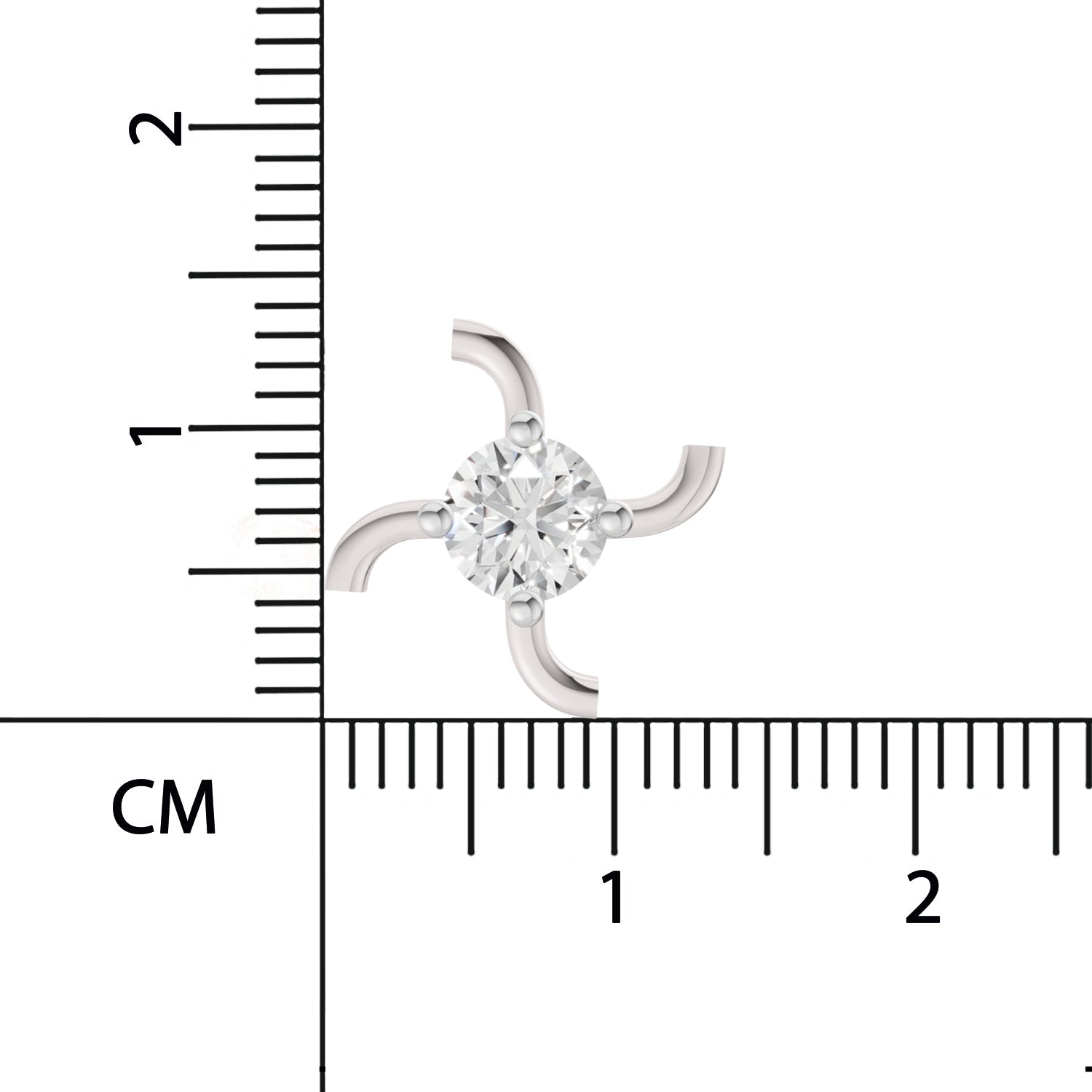 0.5 Carat Round Shape Diamond Nose Pin | 14K Yellow Gold-Screw