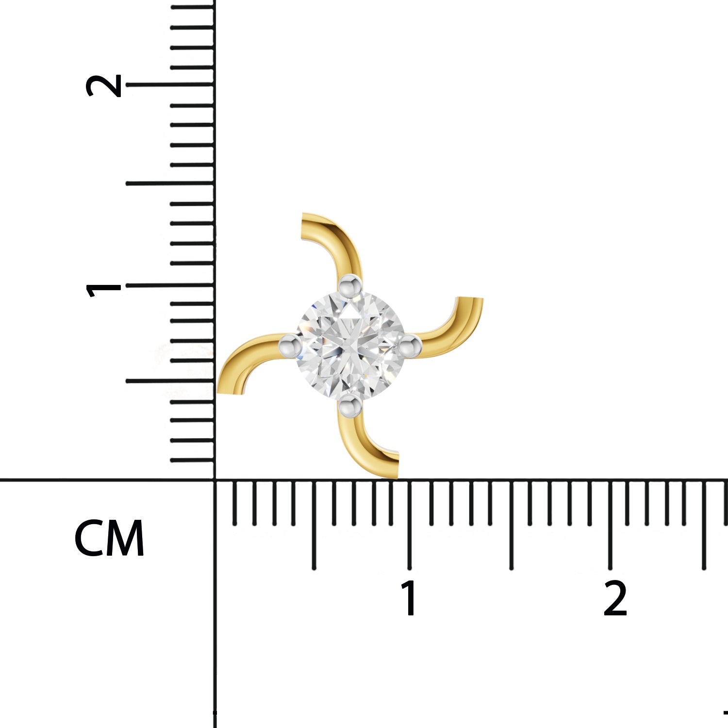 0.5 Carat Round Shape Diamond Nose Pin | 14K Yellow Gold-Screw