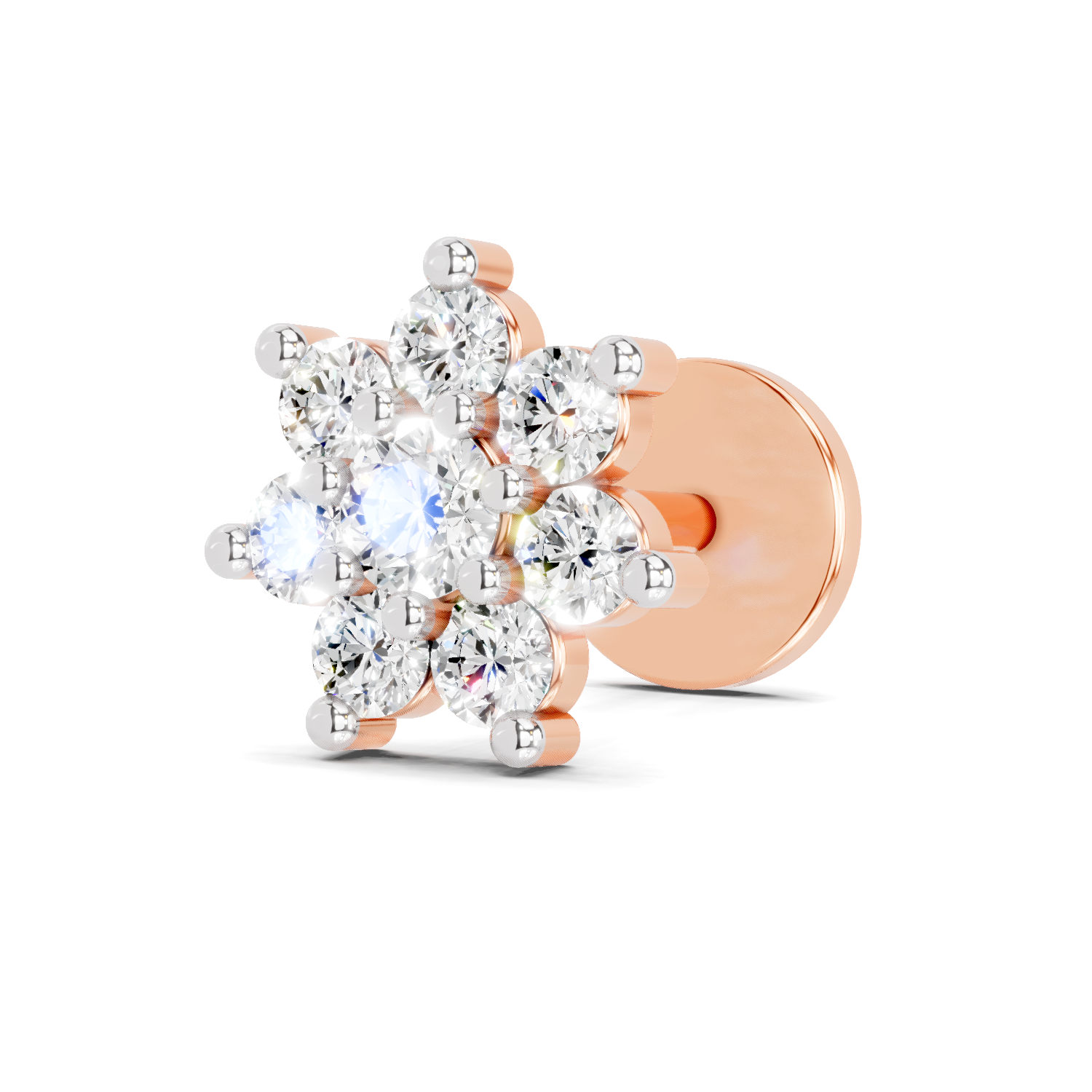 0.16 Carat Round Shape Celestial Diamond Nose Pin | 14K Yellow Gold-Screw