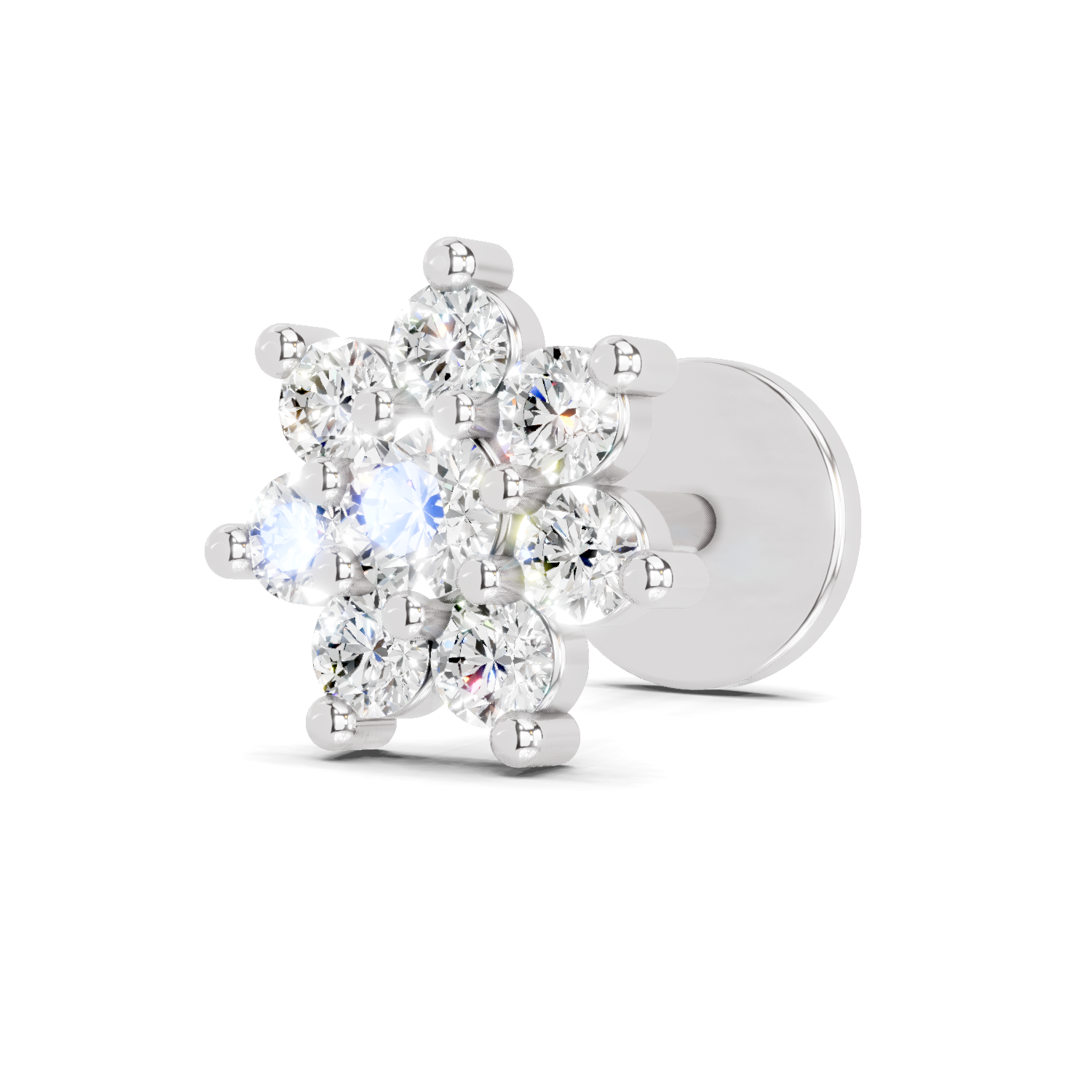 0.16 Carat Round Shape Celestial Diamond Nose Pin | 14K Yellow Gold-Screw
