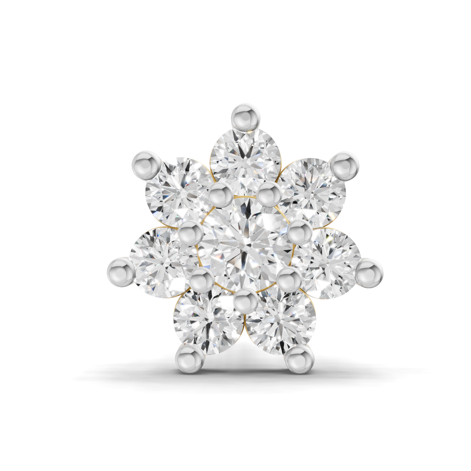 0.16 Carat Round Shape Celestial Diamond Nose Pin | 14K Yellow Gold-Screw
