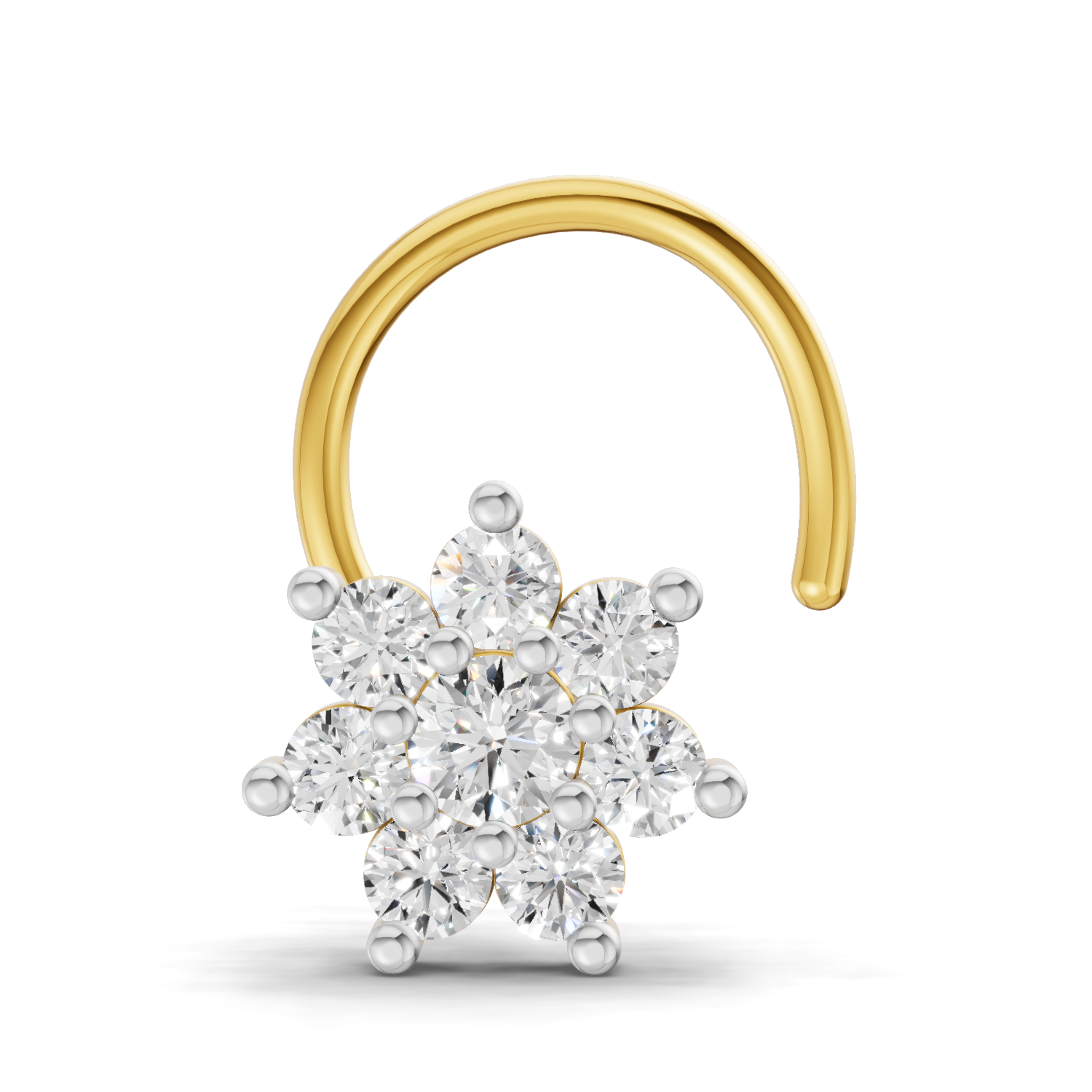 0.16 Carat Round Shape Celestial Diamond Nose Pin | 14K Yellow Gold