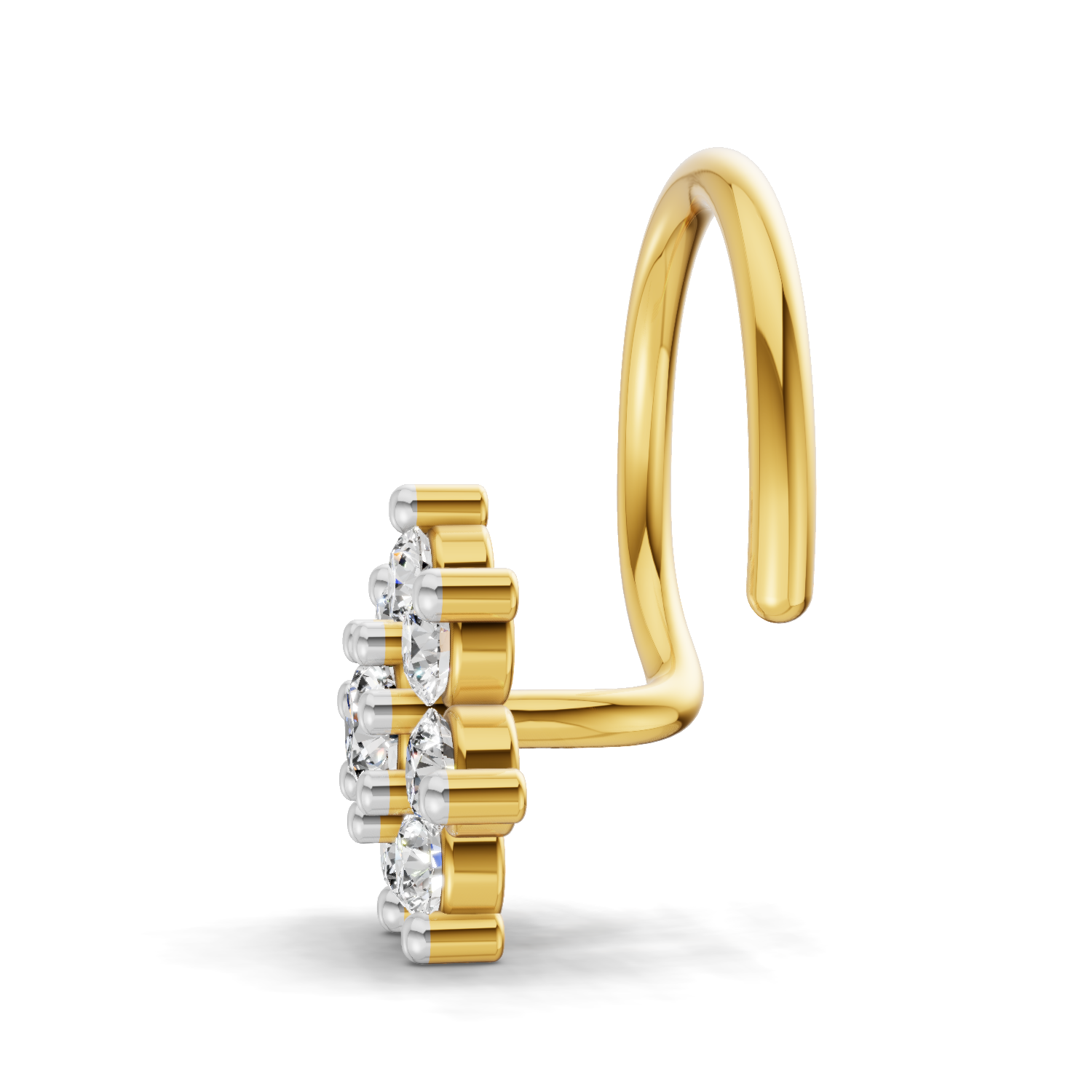 0.16 Carat Round Shape Celestial Diamond Nose Pin | 14K Yellow Gold