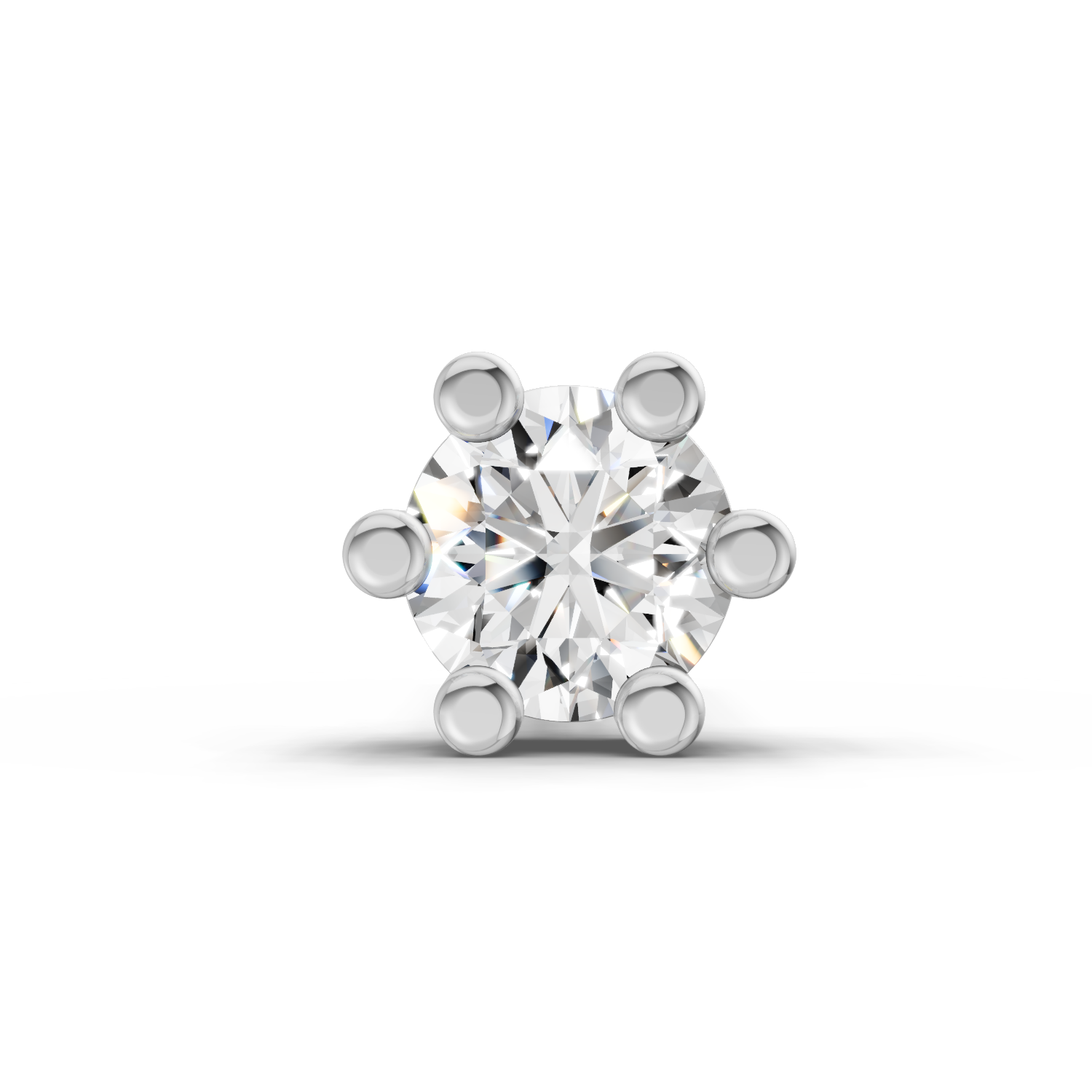 0.08 Carat Lab Grown Diamond Six-Prong Labret Stud Nosepin | 14K Rose Gold (Screw)