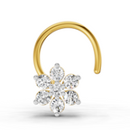 0.07 Carat Lab Grown Diamond 7Stoned Real Nosepin | 14K Yellow Gold (Wire)