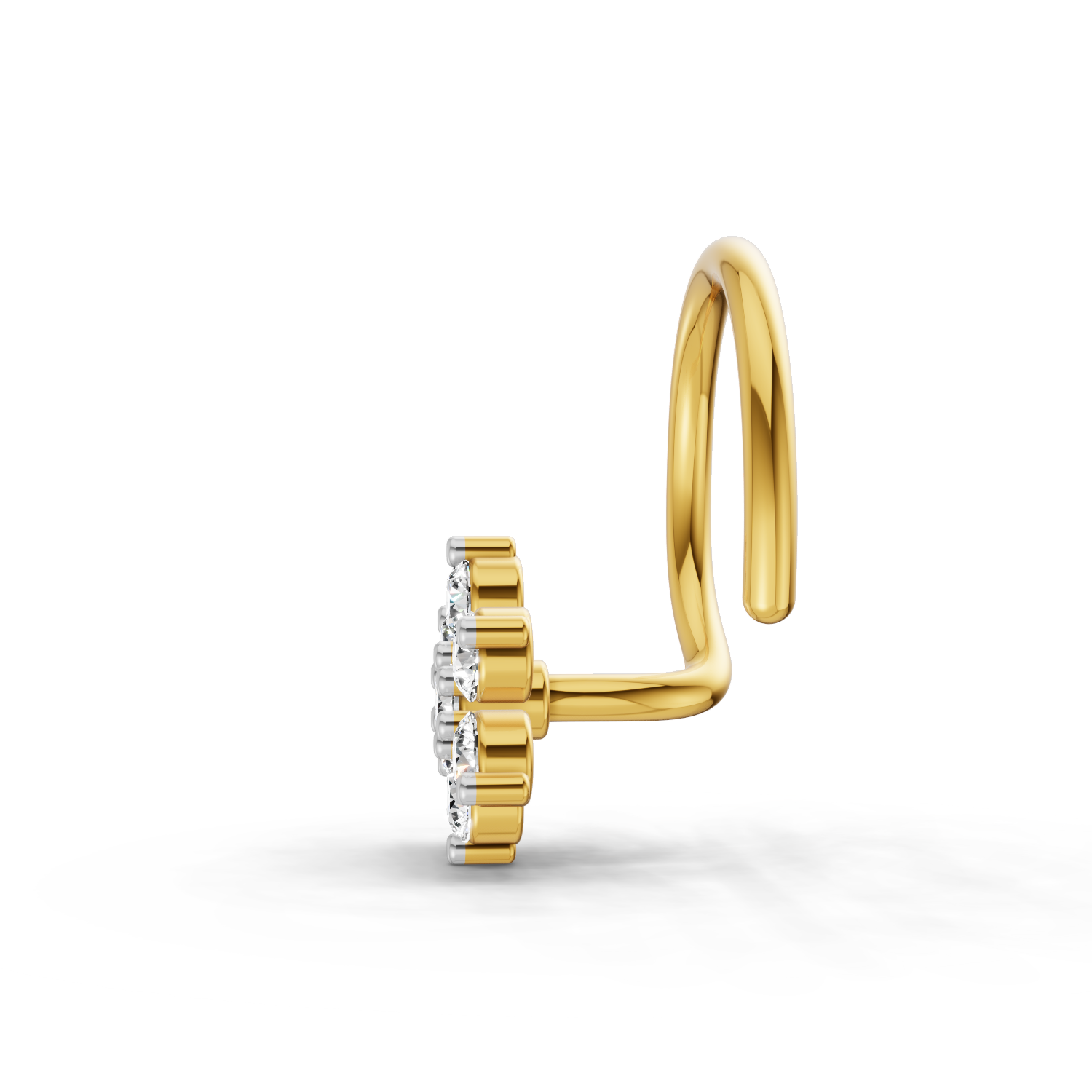 0.07 Carat Lab Grown Diamond 7Stoned Real Nosepin | 14K Yellow Gold (Wire)