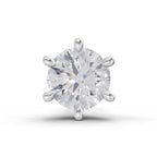 0.15 Carat Round Shape 6 Prong Solitaire Diamond Nose Pin | 14K Yellow Gold-Screw