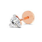 0.1 Carat Lab Grown Diamond Classic Trio-Prong Nosepin | 14K Rose Gold (Screw)