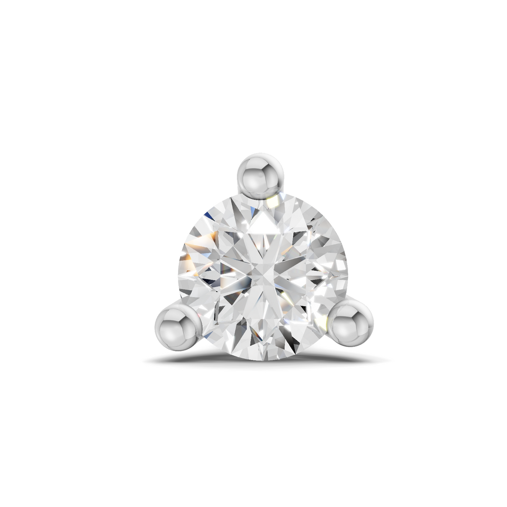 0.1 Carat Lab Grown Diamond Classic Trio-Prong Nosepin | 14K Rose Gold (Screw)
