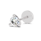 0.1 Carat Lab Grown Diamond Classic Trio-Prong Nosepin | 14K White Gold (Screw)