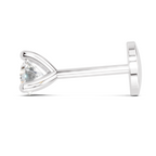 0.1 Carat Lab Grown Diamond Classic Trio-Prong Nosepin | 14K White Gold (Screw)