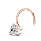 0.1 Carat Lab Grown Diamond Classic Trio-Prong Nosepin | 14K Rose Gold (Wire)
