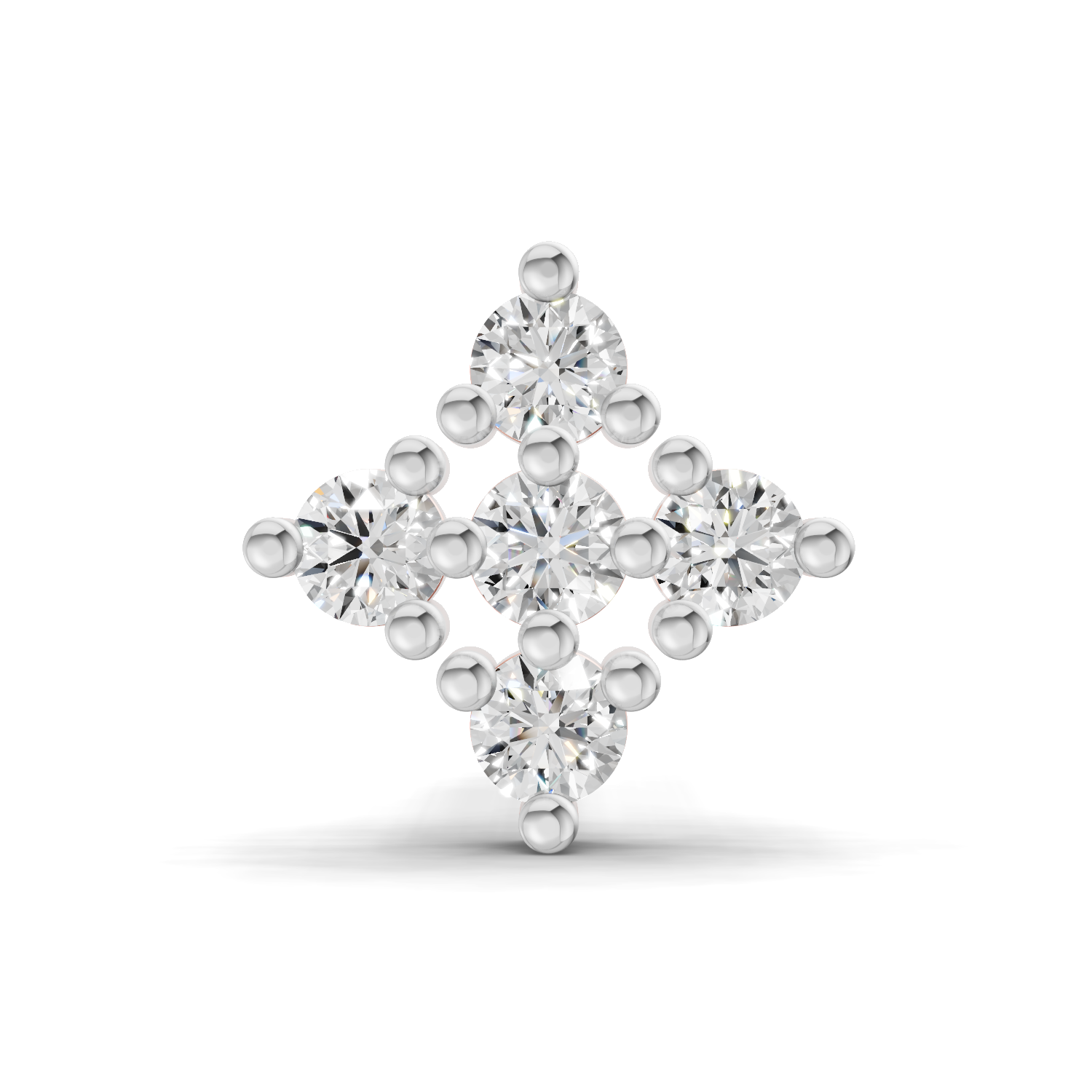0.08 Carat Lab Grown Diamond Celestia Cluster  Nosepin | 14K Rose Gold (Screw)