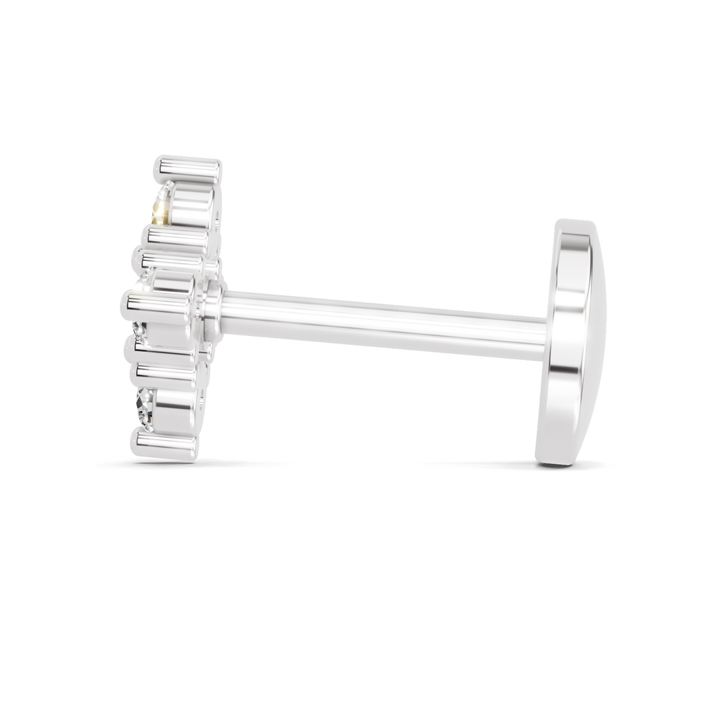 0.08 Carat Lab Grown Diamond Celestia Cluster  Nosepin | 14K White Gold (Screw)