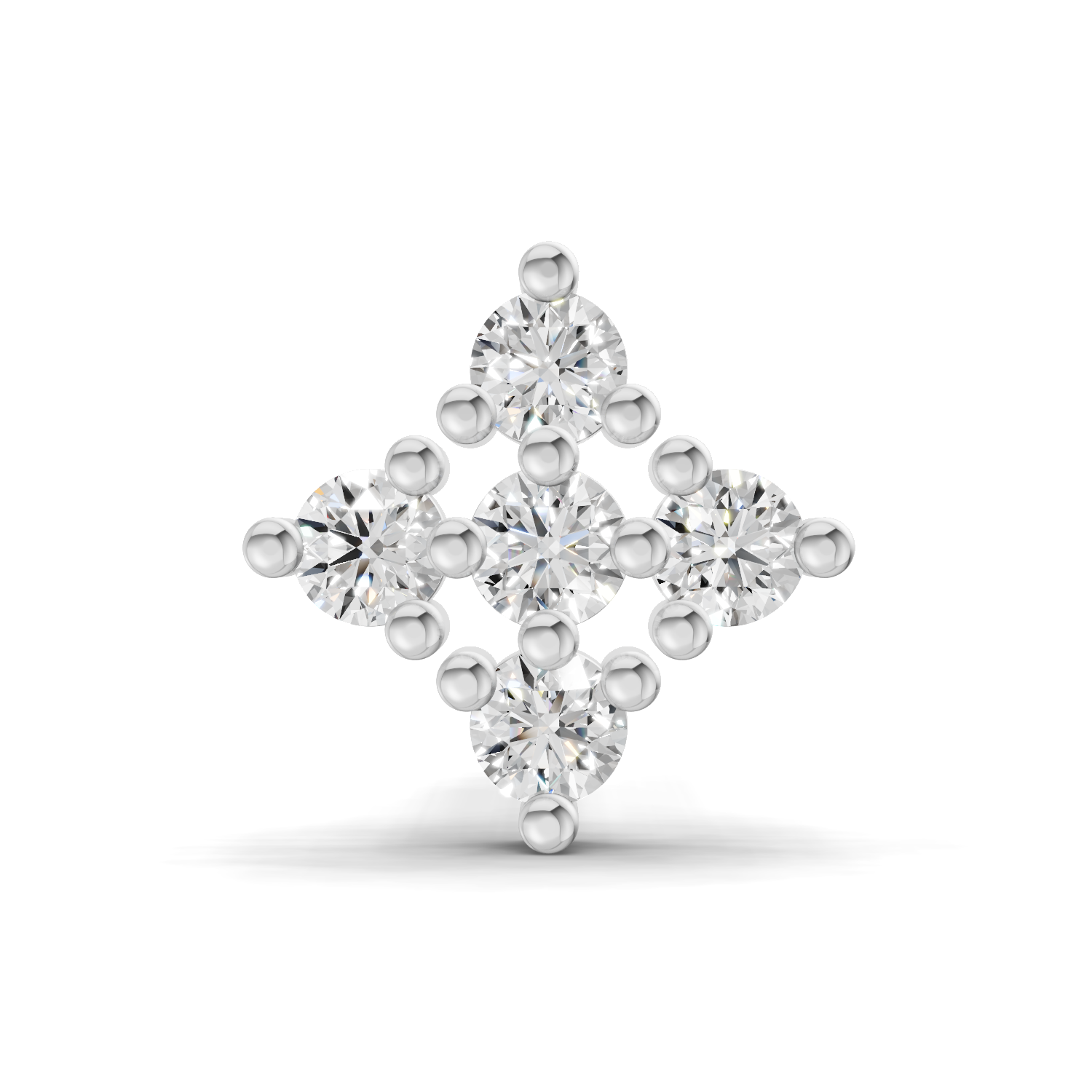 0.08 Carat Lab Grown Diamond Celestia Cluster  Nosepin | 14K White Gold (Screw)