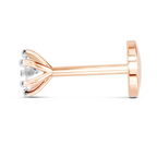 0.11 Carat Lab Grown Diamond 6-Prong Stud Nosepin | 14K Rose Gold (Screw)