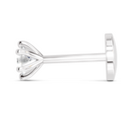 0.11 Carat Lab Grown Diamond 6-Prong Stud Nosepin | 14K White Gold (Screw)