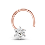 0.11 Carat Lab Grown Diamond 6-Prong Stud Nosepin | 14K Rose Gold (Wire)