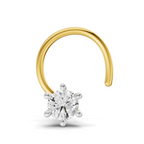 0.11 Carat Lab Grown Diamond 6-Prong Stud Nosepin | 14K Yellow Gold (Wire)