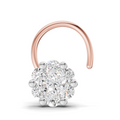 0.18 Carat Lab Grown Diamond Delicate Petal Cluster Nosepin | 14K Rose Gold (Wire)
