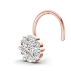 0.18 Carat Lab Grown Diamond Delicate Petal Cluster Nosepin | 14K Rose Gold (Wire)