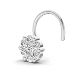 0.18 Carat Lab Grown Diamond Delicate Petal Cluster Nosepin | 14K White Gold (Wire)