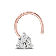 0.06 Carat Lab Grown Diamond Round Shape Solitaire Nosepin | 14K Rose Gold (Wire)