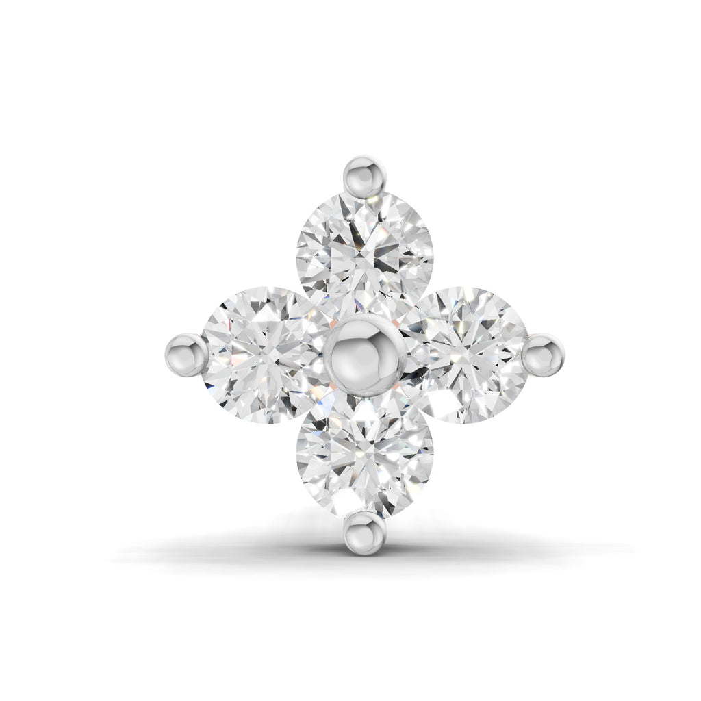 0.1 Carat Lab Grown Diamond Round Shape Cluster Nosepin | 14K Rose Gold (Screw)