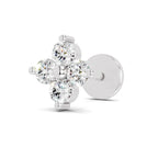 0.1 Carat Lab Grown Diamond Round Shape Cluster Nosepin | 14K White Gold (Screw)