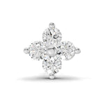 0.1 Carat Lab Grown Diamond Round Shape Cluster Nosepin | 14K White Gold (Screw)